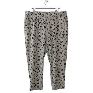 NEW BOBEAU Plus Size Brushed Lounge Slim Fitting Joggers  In Leopard Print 3X
